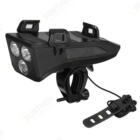 4 in 1 Bike Bicycle Light Waterproof with Bike Horn Phone Holder Power Bank