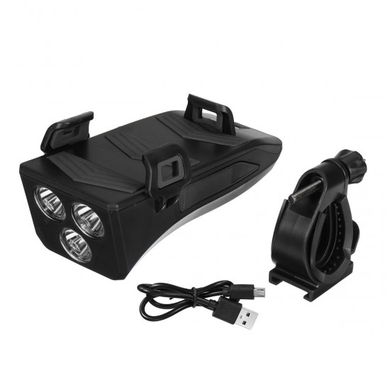 4 in 1 Bike Bicycle Light Waterproof with Bike Horn Phone Holder Power Bank