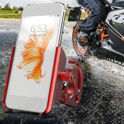 Aluminum Alloy Bike Motorcycle Phone Holder 360 Degree Rotation For 4.0 Inch - 6.4 Inch Smart Phone Aluminum Alloy Bike Motorcycle Phone Holder 360 Degree Rotation For 4.0 Inch - 6.4 Inch Smart Phone