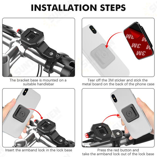 Universal MTB Riding Bracket Easy Operation Stable Bicycle Handlebar Phone Holder Stand Motorcycle Bike Mountain Bike Mount Bracket For 4-6.8inch