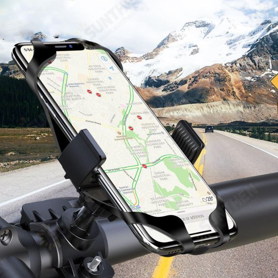 Bike Bicycle Handlebar Clamp Phone Holder 360° Rotation For 4.0-6.8 Inch Smart Phone