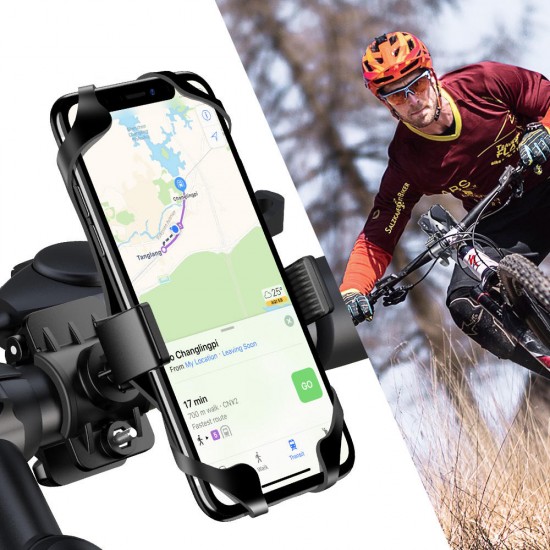Bike Bicycle Handlebar Clamp Phone Holder 360° Rotation For 4.0-6.8 Inch Smart Phone