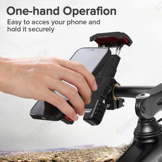 JR-ZS264 Universal 360° Rotation Aluminum Alloy Outdoor Vlog Record Motorcycle Electric Vehicle Bicycle Handlebar Phone Holder Stand for 4.7-6.8inch