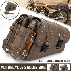 Left/ Right Side Universal Motorcycle Saddlebag Tool Storage Waterproof PU Leather Panniers Bag with Bottle Holder Left/ Right Side Universal Motorcycle Saddlebag Tool Storage Waterproof PU Leather Panniers Bag with Bottle Holder