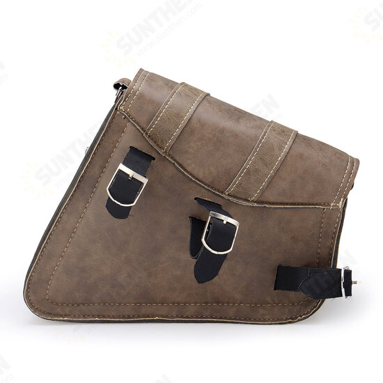 Left/ Right Side Universal Motorcycle Saddlebag Tool Storage Waterproof PU Leather Panniers Bag with Bottle Holder