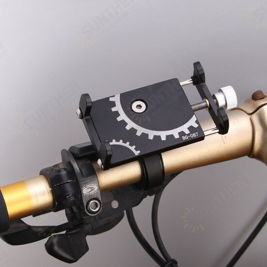 BG-087 Outdoor Vlog Recording Aluminum Alloy Motorcycle Bike Bicycle Handlebar GPS Mobile Phone Holder Stand for Devices between 55-100mm Width