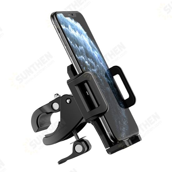 360° Adjustable Drop-proof Phone Holder with Fasten Clip for Bicycle/Motorcycle/Electric Vehicle Suit For Phone Width of 48mm-94mm