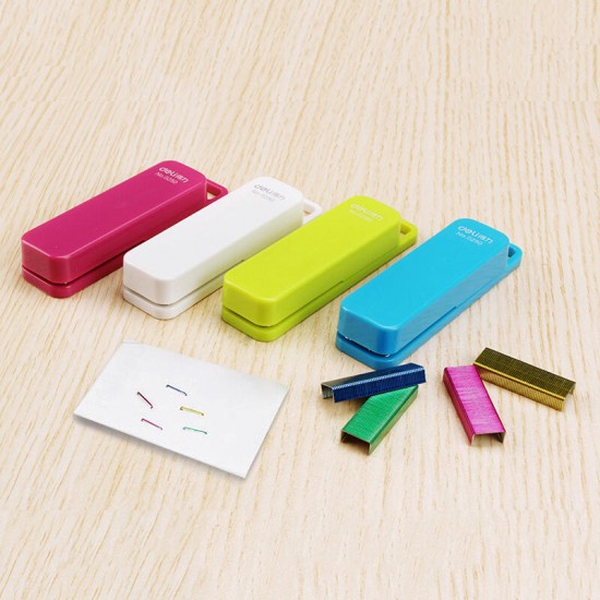 0250 Mini Candy Color Stapler Stitching Machine Portable Small Student Stationery Pocket Mini Stapler