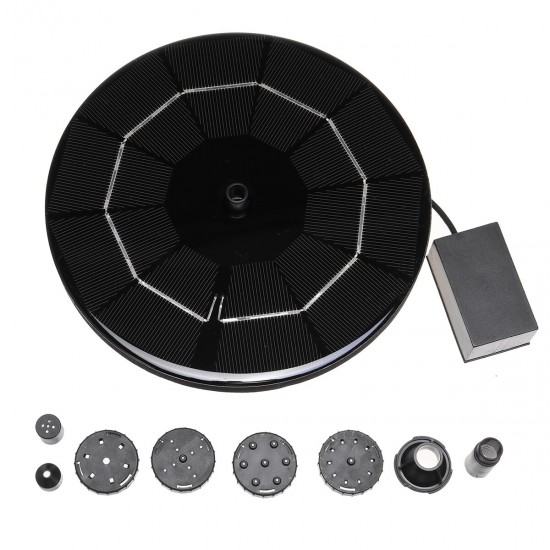 8-in-1 Solar Bird Water Fountain Set, 3.5W Circle Solar Floating Pump Built-in 1600mAH Battery for Working at Cloudy or Night, Solar Fountain Pump for Pond Pet Supplies