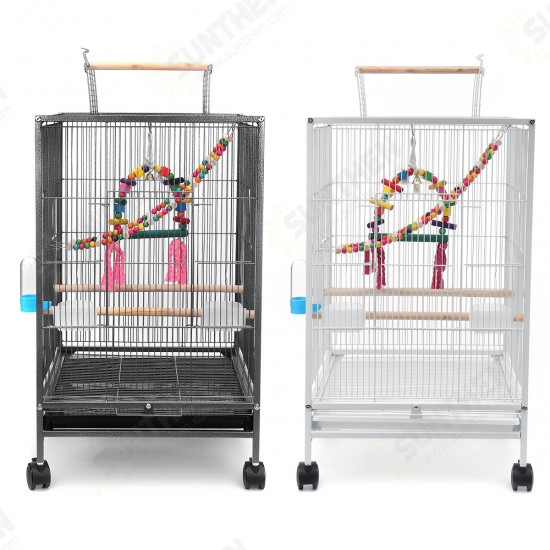 Bird Cage 45.6x45.6x86cm for Cockatiels African Grey Quaker Sun Parakeets Green Cheek Conures Pigeons Parrot