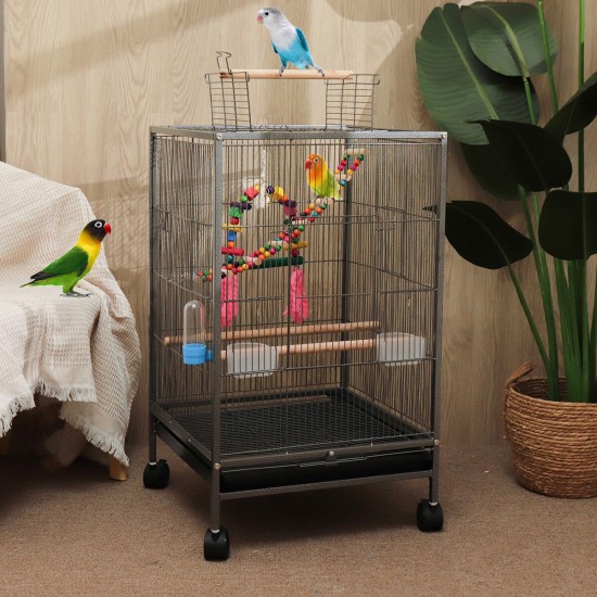 Bird Cage 45.6x45.6x86cm for Cockatiels African Grey Quaker Sun Parakeets Green Cheek Conures Pigeons Parrot