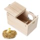 Wooden Box Breeding Boxes Aviary Bird House Nesting w/ Stick Window Security Pet Supplies Home Sleeping Cage