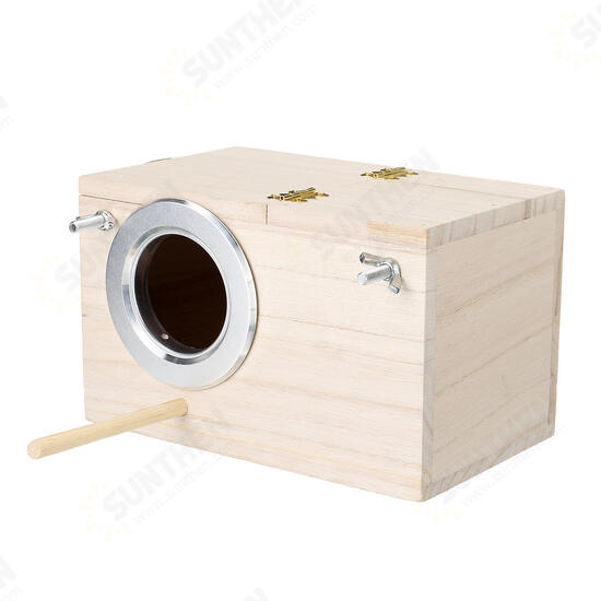 Wooden Box Breeding Boxes Aviary Bird House Nesting w/ Stick Window Security Pet Supplies Home Sleeping Cage