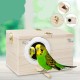 Wooden Box Breeding Boxes Aviary Bird House Nesting w/ Stick Window Security Pet Supplies Home Sleeping Cage