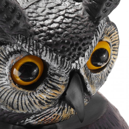 Rotating Head Owl Decoy Protection Repellent Bird Pest Control Scarecrow Garden Yard Decorations