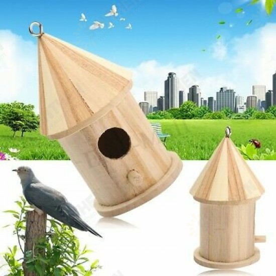 Wood Wooden Birdhouse Bird House Shed Garden Yard Hanging Decor 16x7.8cm