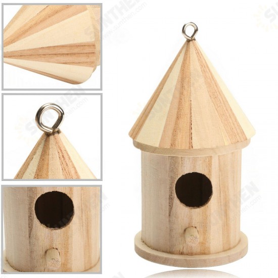 Wood Wooden Birdhouse Bird House Shed Garden Yard Hanging Decor 16x7.8cm