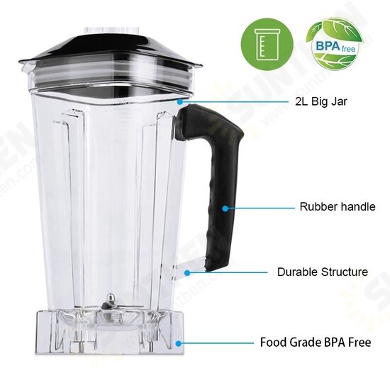 Digital 3HP BPA 2L Automatic Touchpad Professional Blender Mixer Juicer