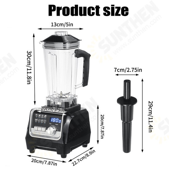 Digital 3HP BPA 2L Automatic Touchpad Professional Blender Mixer Juicer