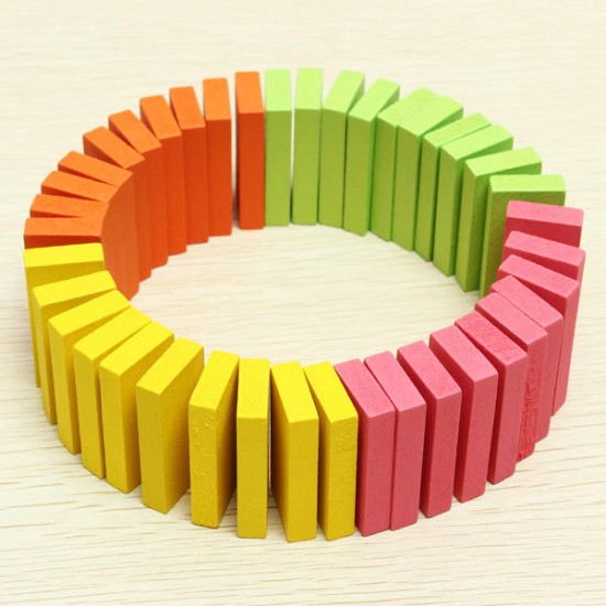 100pcs Many Colors Authentic Standard Wooden Children Domino Toys