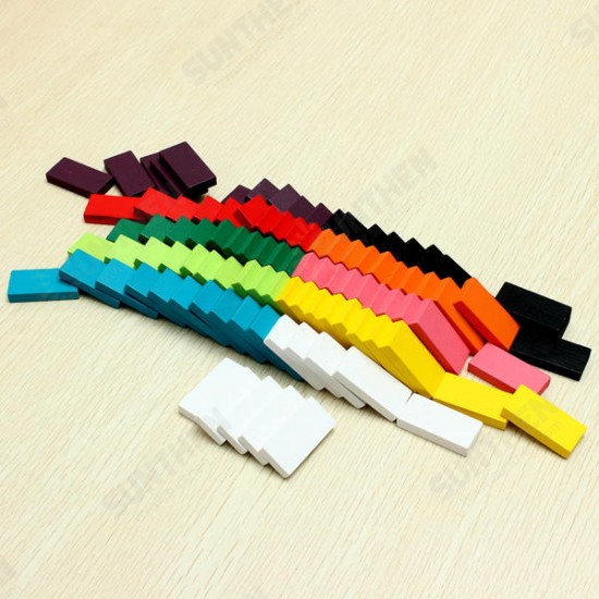 100pcs Many Colors Authentic Standard Wooden Children Domino Toys