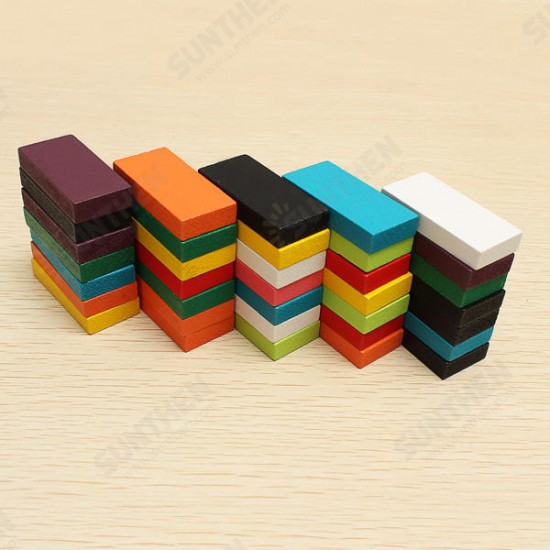 100pcs Many Colors Authentic Standard Wooden Children Domino Toys