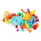 105 Pcs Colorful Transparent Plastic Creative Marble Run Coasters DIY Assembly Track Blocks Toy for Kids Birthday Gift