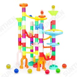 105 Pcs Colorful Transparent Plastic Creative Marble Run Coasters DIY Assembly Track Blocks Toy for Kids Birthday Gift 105 Pcs Colorful Transparent Plastic Creative Marble Run Coasters DIY Assembly Track Blocks Toy for Kids Birthday Gift