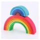 12 Pcs Baby Toys Rainbow Blocks Wooden Rainbow Stacker Nesting Puzzle Creative Montessori Building Blocks Educational Toys