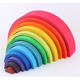 12 Pcs Baby Toys Rainbow Blocks Wooden Rainbow Stacker Nesting Puzzle Creative Montessori Building Blocks Educational Toys