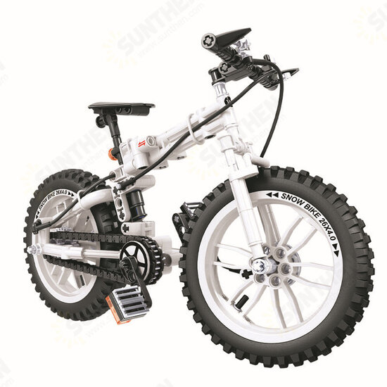 242 Pcs 1:6 7072 3D Folding Bike Model DIY Hand-assembled Mechanical Technology Blocks Educational Toy for Kids