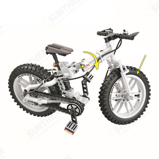 242 Pcs 1:6 7072 3D Folding Bike Model DIY Hand-assembled Mechanical Technology Blocks Educational Toy for Kids