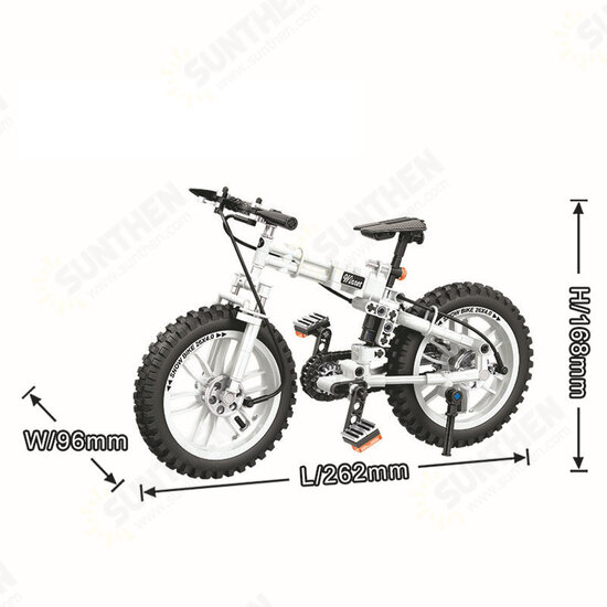 242 Pcs 1:6 7072 3D Folding Bike Model DIY Hand-assembled Mechanical Technology Blocks Educational Toy for Kids