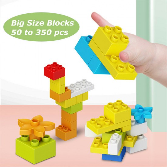 50/150/300 Pcs Bulk Large Particles DIY Assembly Multi-Shape Building Blocks Educational Toy Compatible Legoings for Kids Gift