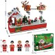 940PCS FC6003 Flying Christmas Party Christmas Scene Building Blocks Elk Sledge Christmas Gift for Kids