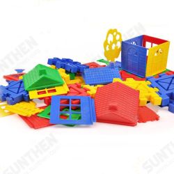 Children Educational Toys DIY Building Plastic Blocks Colorful House Children Educational Toys DIY Building Plastic Blocks Colorful House