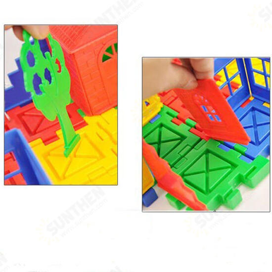 Children Educational Toys DIY Building Plastic Blocks Colorful House