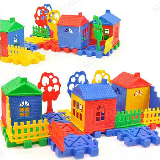 Children Educational Toys DIY Building Plastic Blocks Colorful House