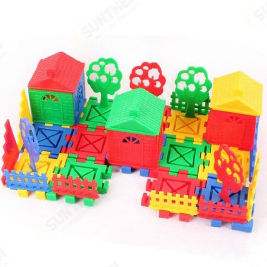 Children Educational Toys DIY Building Plastic Blocks Colorful House