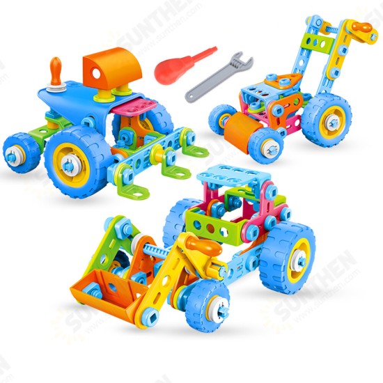 Children's Educational STEM Science And Education Soft Rubber Building Block Assembly Engineering Vehicle for Kids