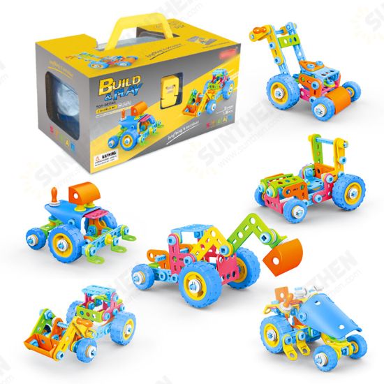 Children's Educational STEM Science And Education Soft Rubber Building Block Assembly Engineering Vehicle for Kids