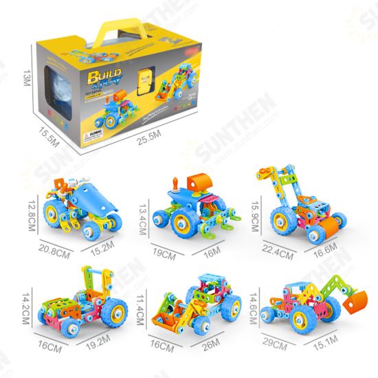 Children's Educational STEM Science And Education Soft Rubber Building Block Assembly Engineering Vehicle for Kids