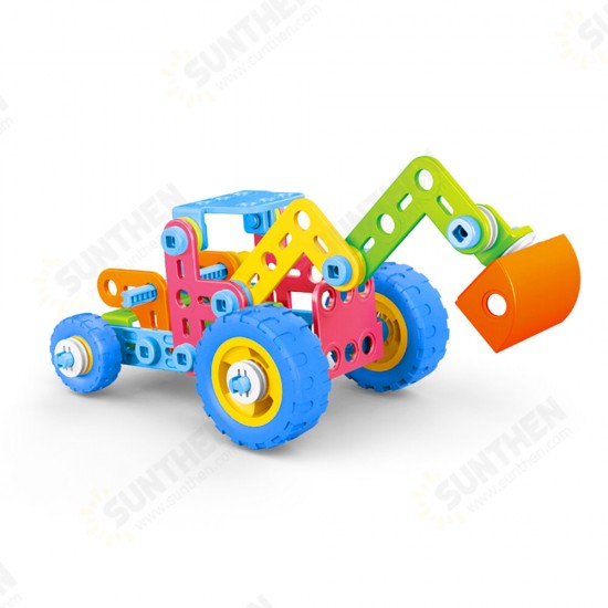 Children's Educational STEM Science And Education Soft Rubber Building Block Assembly Engineering Vehicle for Kids