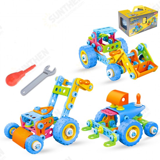 Children's Educational STEM Science And Education Soft Rubber Building Block Assembly Engineering Vehicle for Kids