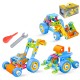 Children's Educational STEM Science And Education Soft Rubber Building Block Assembly Engineering Vehicle for Kids