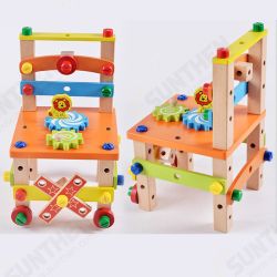 DIY Creative Toy Multi-function Nut Disassembly Combination Toy Wooden Chair DIY Creative Toy Multi-function Nut Disassembly Combination Toy Wooden Chair