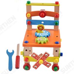 DIY Creative Toy Multi-function Nut Disassembly Combination Toy Wooden Chair DIY Creative Toy Multi-function Nut Disassembly Combination Toy Wooden Chair