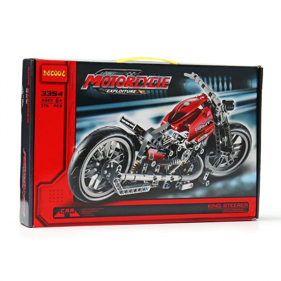 3354 Exploiture Speed Racing Motorcycle With Box Building Blocks Toys Model 374pcs Bricks