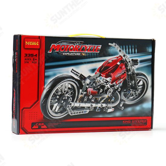 3354 Exploiture Speed Racing Motorcycle With Box Building Blocks Toys Model 374pcs Bricks