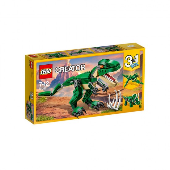 Creator Mighty Dinosaurs 31058 Build It Yourself Dinosaur Set, Create a Pterodactyl, Triceratops and T Rex Toy (174 Pieces)